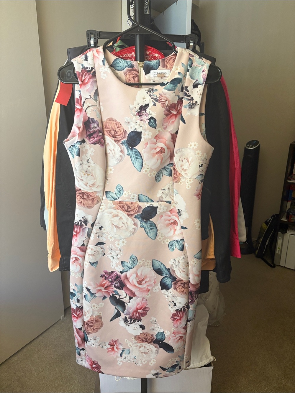 Calvin Klein Pink Floral Midi Dress